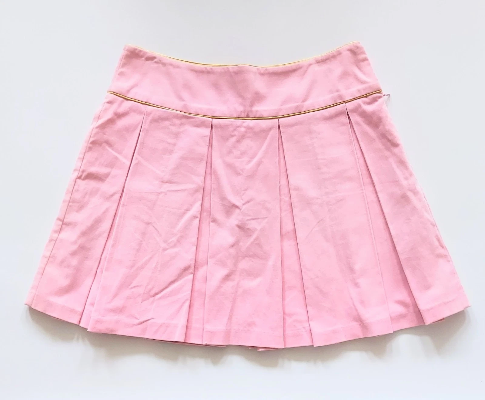 Tailor New York Pleated Corduroy Skirt Size 6 Pink Gold Trim Lined