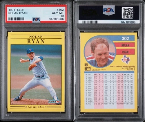 1991 FLEER #302 NOLAN RYAN PSA 10 GEM MINT