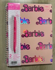NEW Yoobi X Barbie Pink Composition Notebook With Pen 1 Subject 100 Wide Ruled