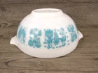 Vintage Pyrex Amish Butterprint #443 Turquoise Cinderella Mixing Bowl 2 1/2 Qt