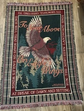 VTG Ingleman Design Eagle’s Wings Tapestry Throw Blanket Wall Floor Decor 90’s
