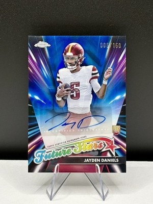 2024 Topps Chrome JAYDEN DANIELS Future Stars ✨ Blue Auto RC *JSY # 5/150* ‼️