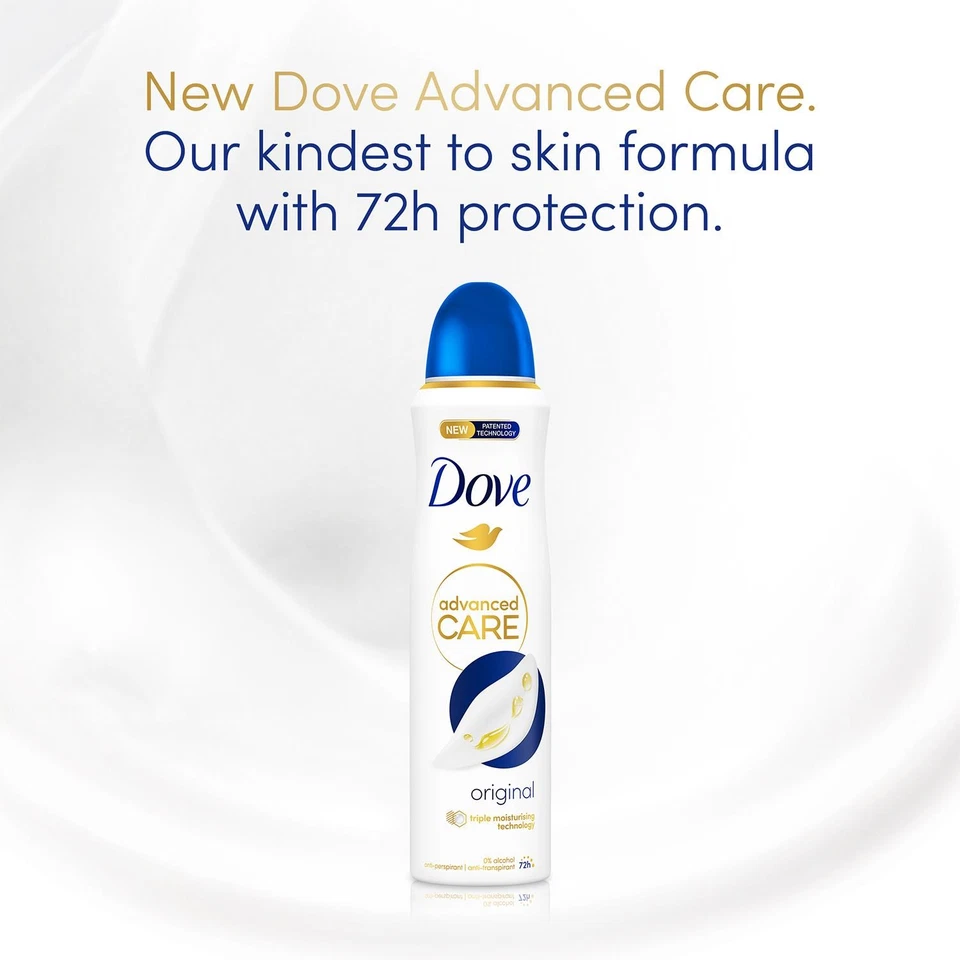 6x Dove Anti-Perspirant Advanced Care Original 72H Deodorant for Women, 150ml - Image 2 of 4