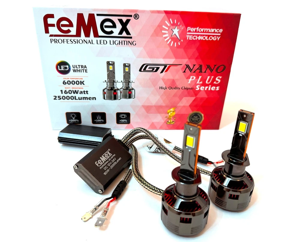 H1 LED Faros Coche Bombillas FEMEX GT Nano Plus Series LUMİLED ROYAL CSP 160... - Imagen 3 de 3