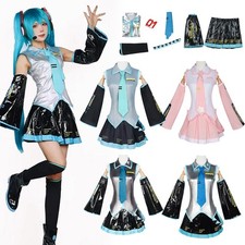 Anime Cosplay Vocaloid Miku Hatsune Kostüm Karneval Party Kleid Anzug Krawatte