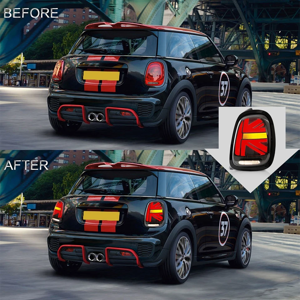 VLAND LED Tail lights For Mini Cooper F55 F56 F57 2014-2023 Union Jack Rear Lamp - Image 2 of 4