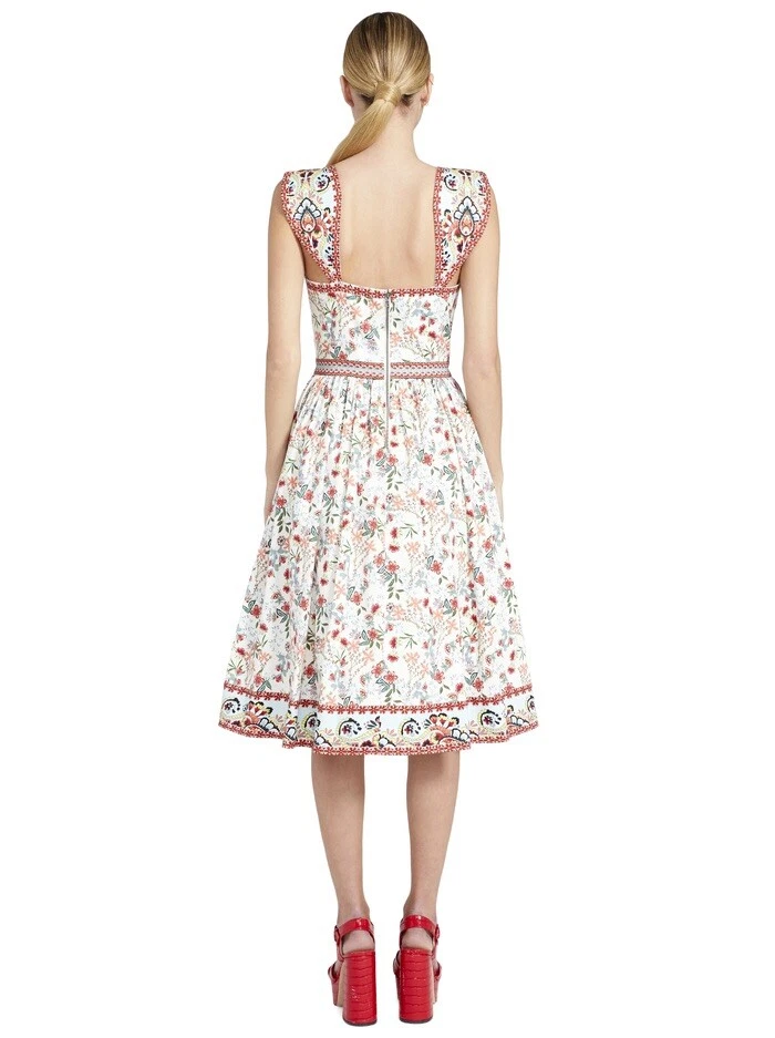 VALENTINO Abito midi Alice + Olivia Portia Sweetheart floreale taglia 14 nuovo senza etichette