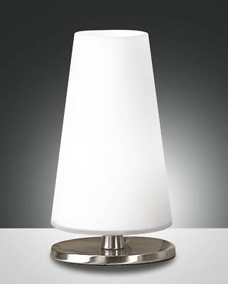 Fabas Luce Tischleuchte Milady G9 Ø110mm Warmweiß Chromfarben dimmbar