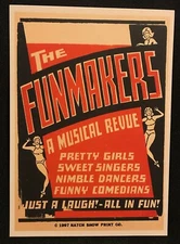 2001 Funmakers Musical Window Card Hatch Show Print Reproduced as Postcard