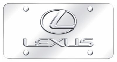Lexus 3D Chrome Logo Name Badge Mirror Chrome License Plate Official Licensed