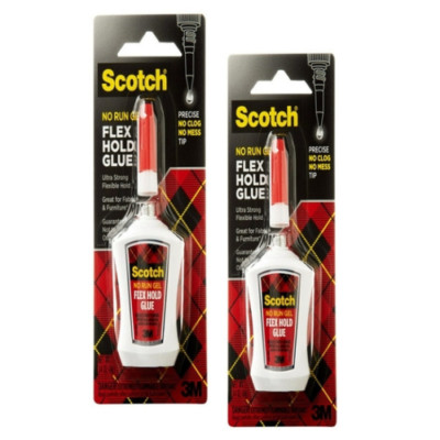 Scotch Adhesive Ultra Strength Flex Hold Glue .14oz Bottle (ADH670) (2-Pack)