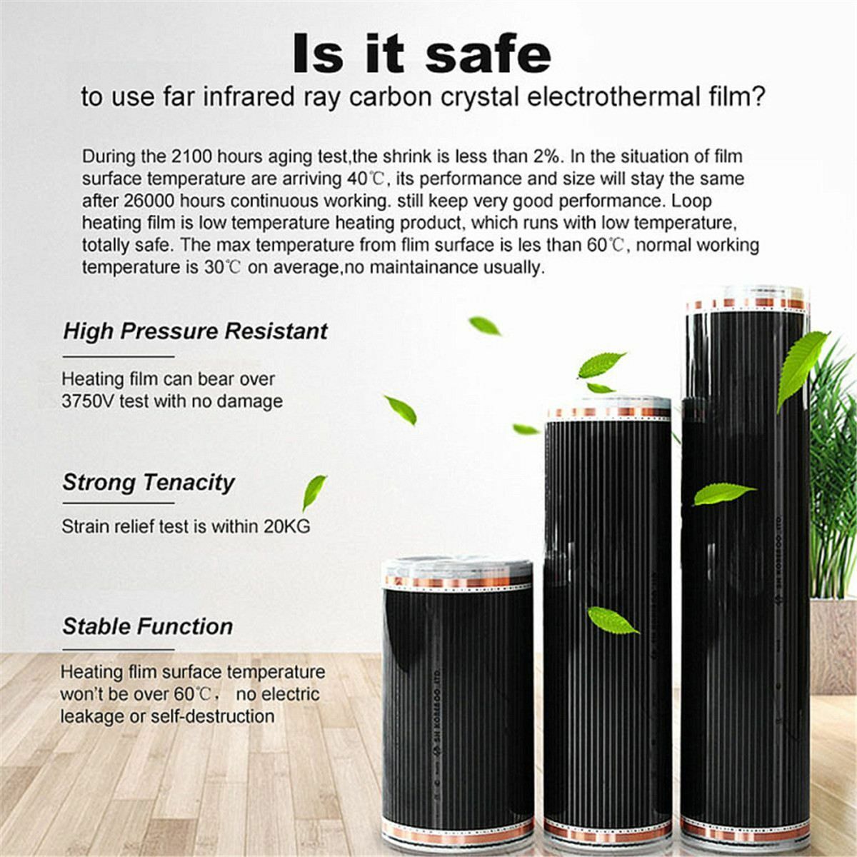 Floor Heating Infrared Carbon Film Systems 220V 50cm Width System Parts |  eBay