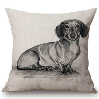 Kissenbezug Kissenbezug Hund Dackel 45x45 cm 