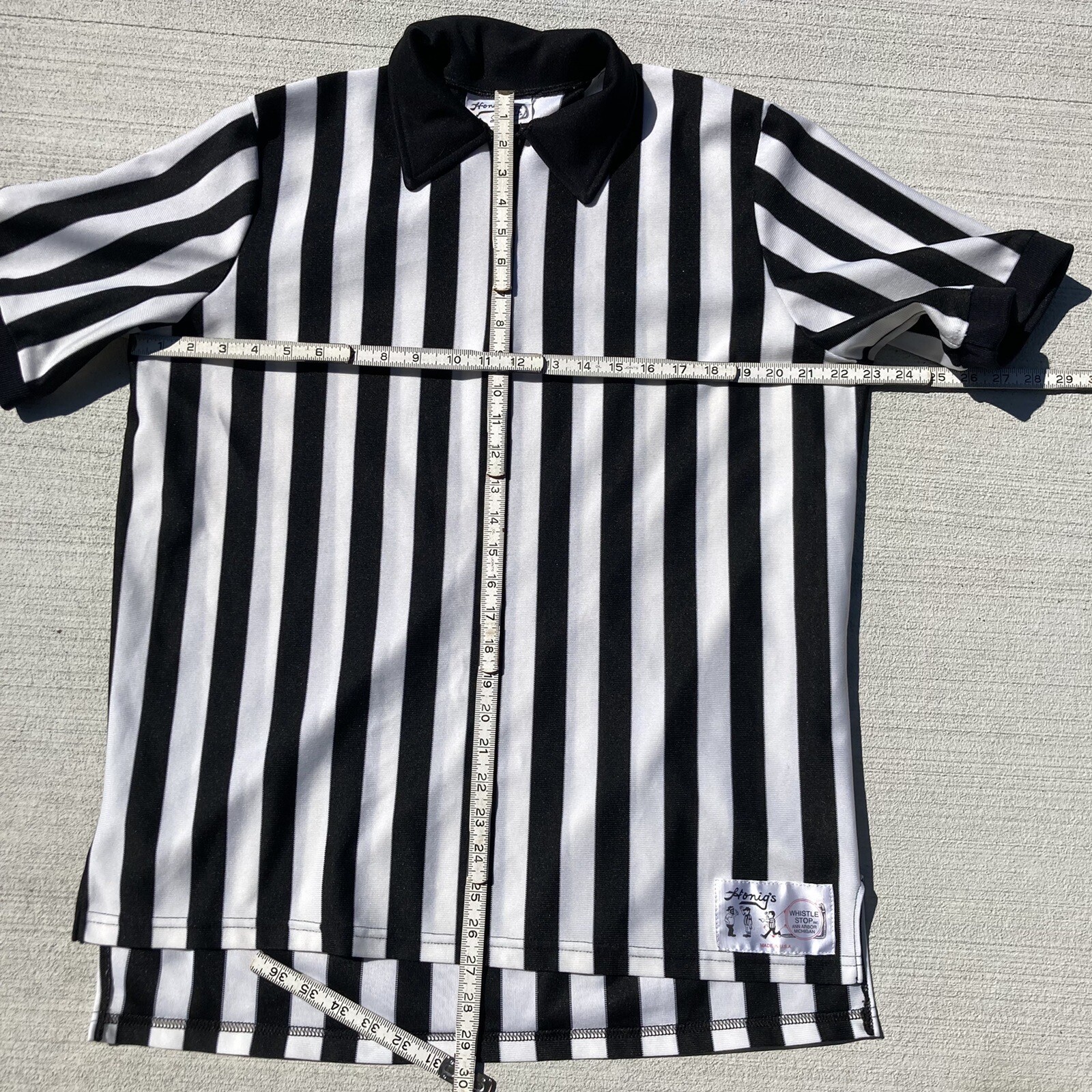 Honig's Whistle Stop Men's Black White Striped Umpire… Gem