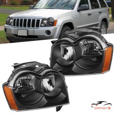 Box2 Black Headlights Kits For 2005-2007 Jeep Grand Cherokee Sport Utility