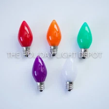25 C7 MultiColor LED Opaque Christmas Light Bulbs Retro Fit Bulb