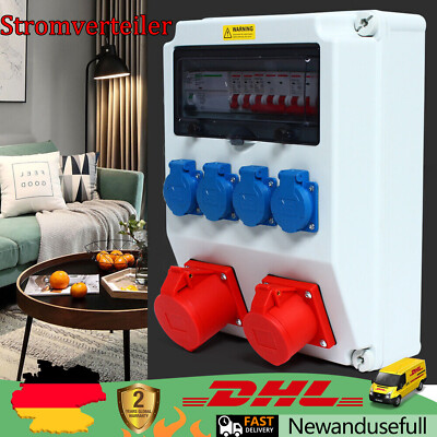 Kombi Wandsteckdose 16A 32A 4-polig IP54 Schutzkontakt-Steckdose CEE Combo