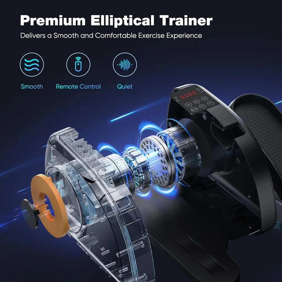 Under Desk Elliptical Machine Portable Pedal Ellipse Leg Exerciser for Seniors - Image 4 of 4