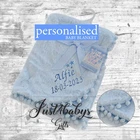 Personalised Deluxe Baby PomPom  3 stars name  Blanket Embroidered Boy Girl Gift