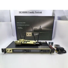 EM6000 2 Channel SKM6000 Handheld Transmitter Wireless Microphone System