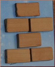 Mattoni Terracotta forati Accessori per presepe Conf. 7pz 1x2cm in plastica