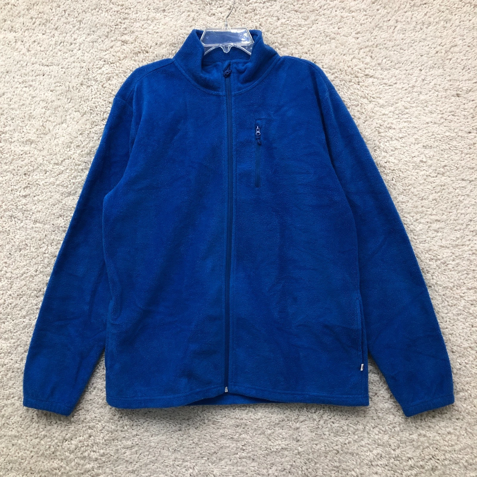 Magellan Jacket Large Adult Blue Fleece Full Zip Pockets Classic Outdoors Mens L image 1