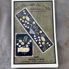 All Through the Night Applique Spring Blossoms Table Runner  Penny Rug Pattern