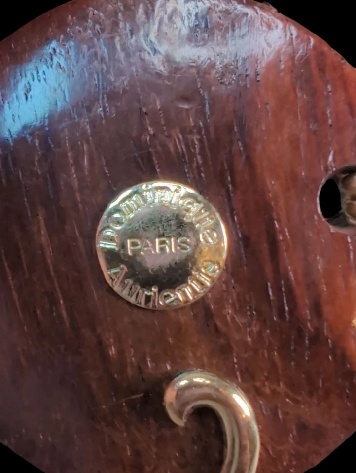 Cinturón de madera de diseñador raro vintage Dominique Aurientis Paris eslabones dorado audaz Foto 4 de 4
