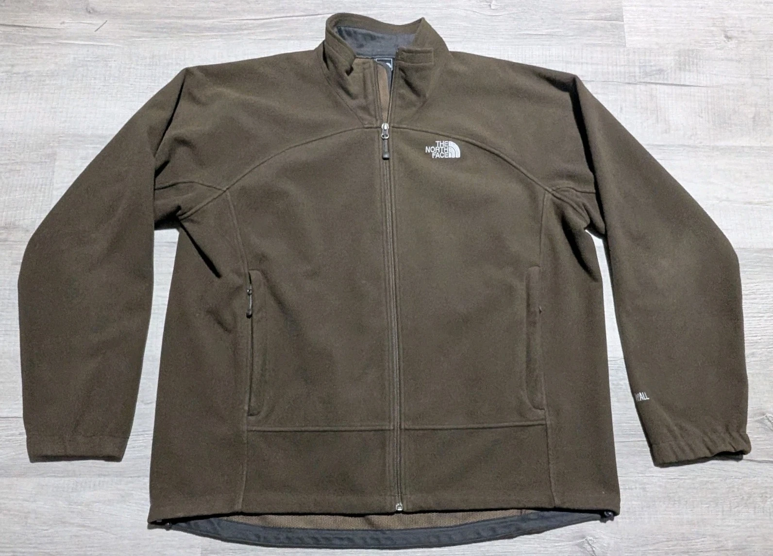 North Face Windwall Jacket Soft Shell Mens Sz XXL Outdoors Full Zip Brown