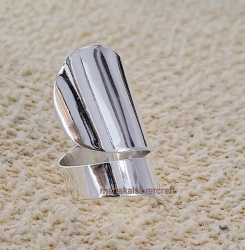Handmade 925 Sterling Silver Ring – Bold Adjustable Silver Statement  All Size
