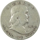 1949 Franklin Silver Half Dollar VG Very Good 50c Coin Collectible