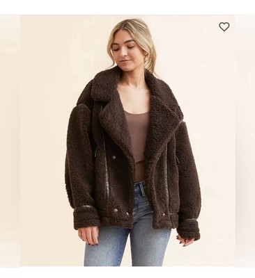 NWT Z Supply Ari Sherpa Coat Dark Chocolate Size L$179
