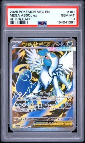 PSA 10 2025 POKEMON MEG EN-MEGA EVOLUTION 161 MEGA ABSOL EX ULTRA RARE