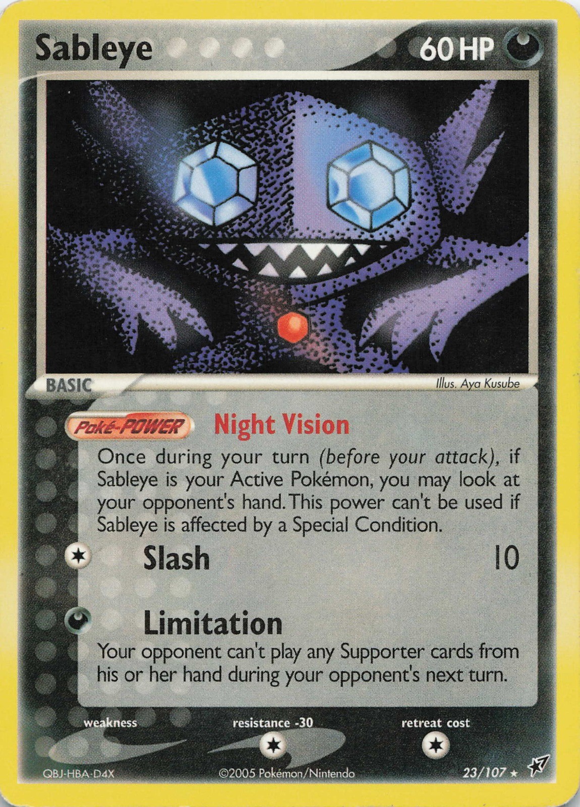 Sableye Rare EX Deoxys 23/107 NM Pokemon TCG Vintage