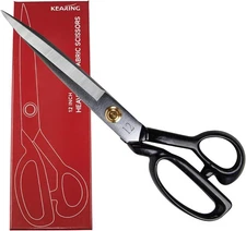KEARING 12 Inch Heavy Duty Fabric Scissors, 12 INCH, Sliver and Black 