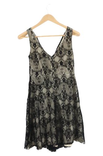 TRAFFIC PEOPLE Abito Cocktail Donna Nero Pizzo (IT 42, EU 38)