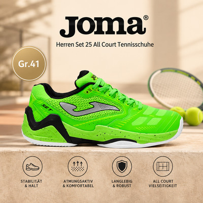 Joma Set 25 Herren All Court Tennisschuhe Phylon-Dämpfung Grün Gr.41 Neu & OVP