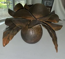 JAN BARBOGLIO VTG RETIRED SIGNED IRON MIRACLE DE GUADALUPE FLOWER CANDLE HOLDER!