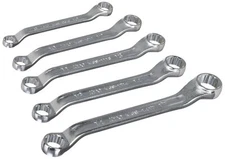 KTC TM5S05 5pc Box End Wrench Set - 45°x6° Short Offset, Metric, Japan
