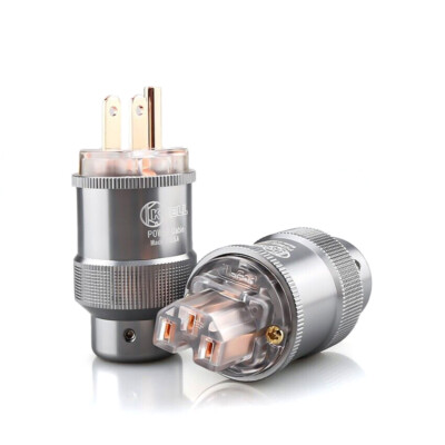 Aluminium Shell Red Copper Plated US HiFi AC Power Cable Plug IEC C13 Connector