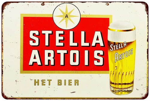 1960s Stella Artois Belgian Beer Vintage Look Reproduction metal sign