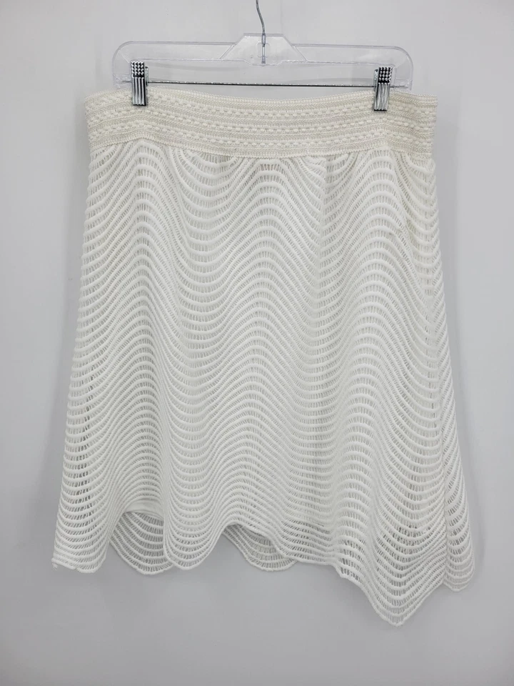 Falda Studio West Apparel para mujer blanca XL texturizada forrada cintura elástica boho Foto 2 de 4