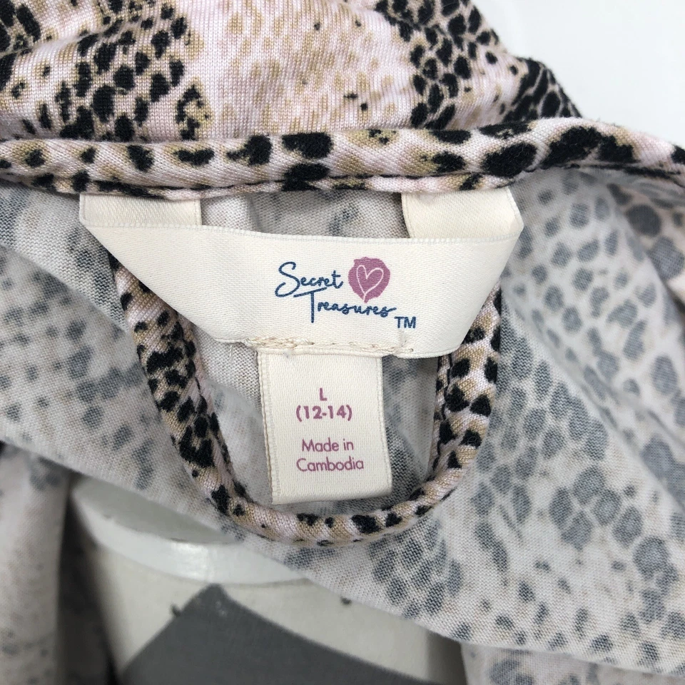 Roupão de pijama Secret Treasures manga quimono rosa macio pele de cobra grande 12-14 - Imagem 4 de 4