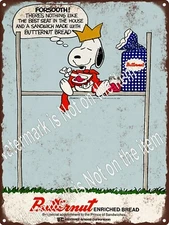 1970 Butternut Bread snoopy Man Cave Advertisement Metal Sign 9x12" A497