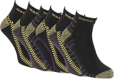 Men Work Sport Trainer with Reinforced Heel and Toe Socks Size UK 6-11 Lot