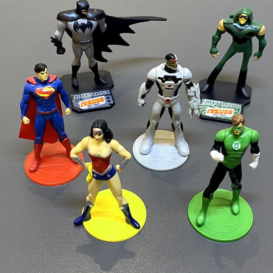 6PCS DC Comics Justice League Wonder Woman Superman Green Arrow Batman Hero Toy