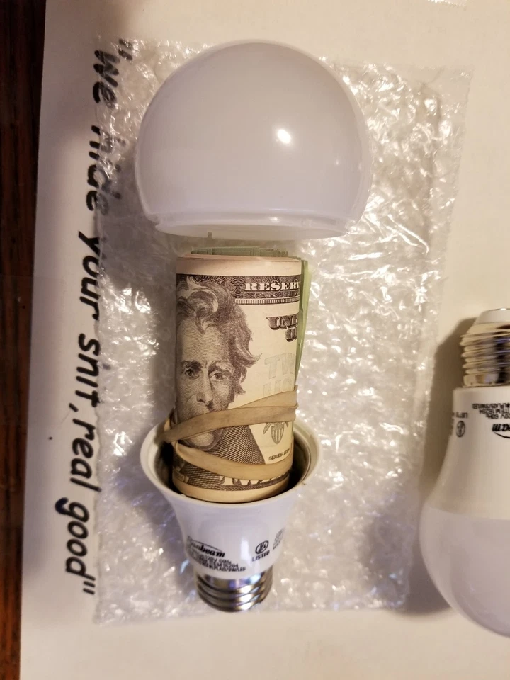STASH-N-SIGHT Light Bulb Home Security Safe Can Secret Container Hidden Diversion Stash Box