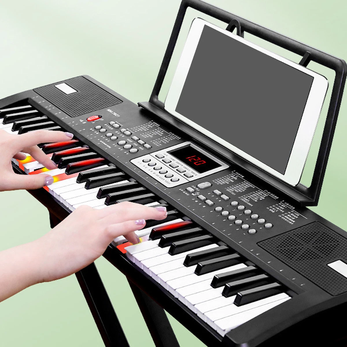 61key Mini piano électrique noir Multifonctionnel Studio Toy avec  microphone pour débutant