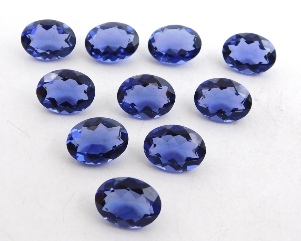 12X16 MM Lab Created Tanzanite Oval Cut Loose Gemstone For Jewelry P-532 - Image 2 of 3