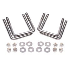 (4) Stainless Square U-Bolts Boat Trailer U Bolt Ubolt 1/2" D x 3 1/8" x 4 3/8"